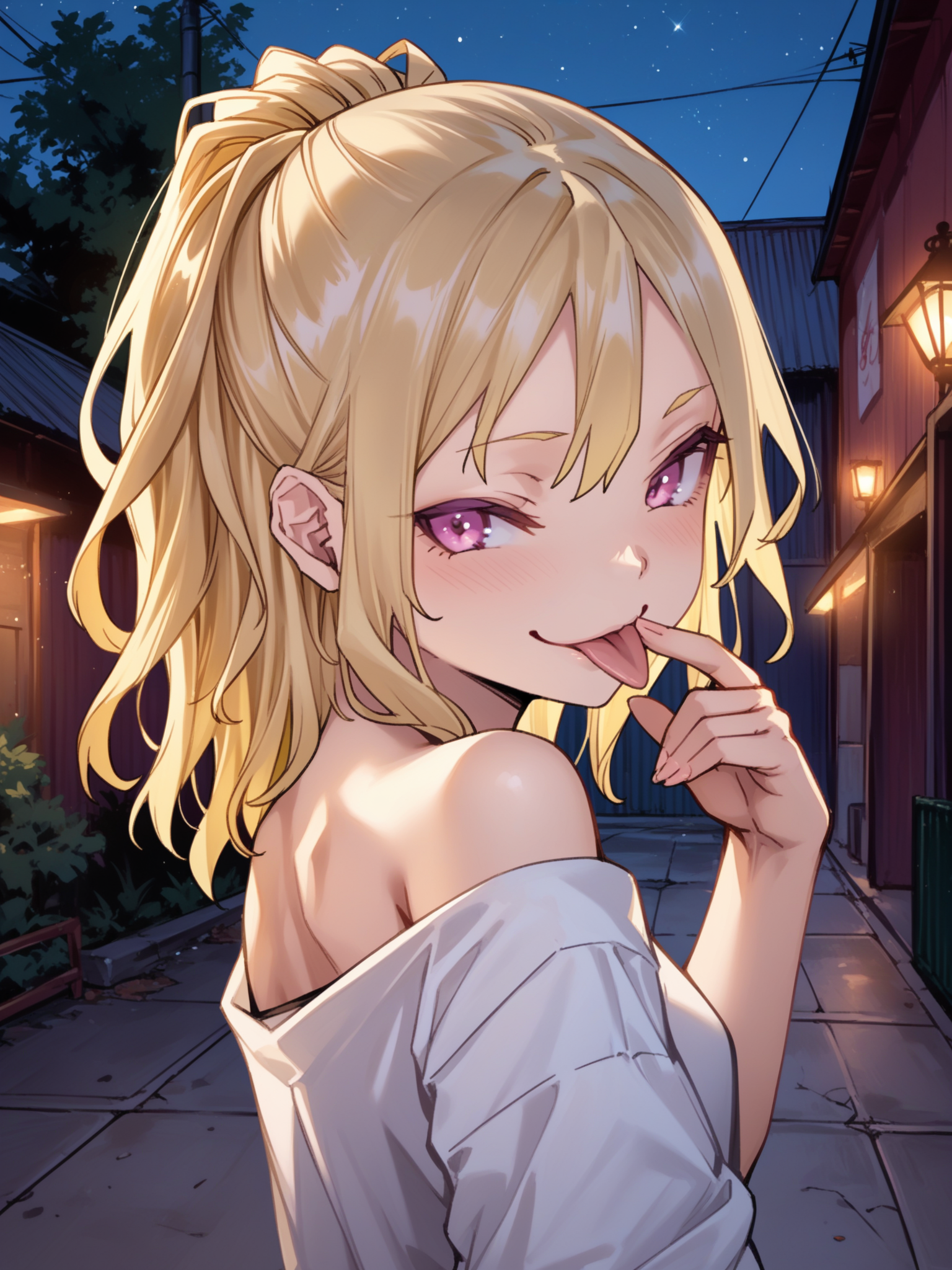 (cowboy shot, solo focus:1.2) <lora:happy_tentacle-fuyuno-v0.3-000021:1>, ht_fuyuno, blonde hair, (petite:1.2), <lora:Shed_The_Skin's StS_age_slider_v1_initial_release:-1.3> ( :1.1) ( , , (naughty face :1.2) , , looking back :1.1) , outdoors, vegetation, ( :1.1), , (night, night sky :0.6), , (:0.5), , ( :0.9), (warehouse :1.2) ( :0.8) score_9, score_8_up, score_7_up, score_6_up, score_5_up, score_4_up, ( [(realistic, photorealistic:1.3):(realistic:1.2):16] [(3d:1.2)::14] :1) <lora:LUUNA's Lunas-NijiJourney-SDXL-B2:0.35>, nijijourney <lora:prgfrg23's Counterfeit-V3.0 Style SDXL_LoRA_Pony Diffusion V6 XL:0.5> <lora:mfcg's mfcgXL:0.12> <lora:reweik's gyokai(himehajime)_PonyXL_style_v01:0.14>