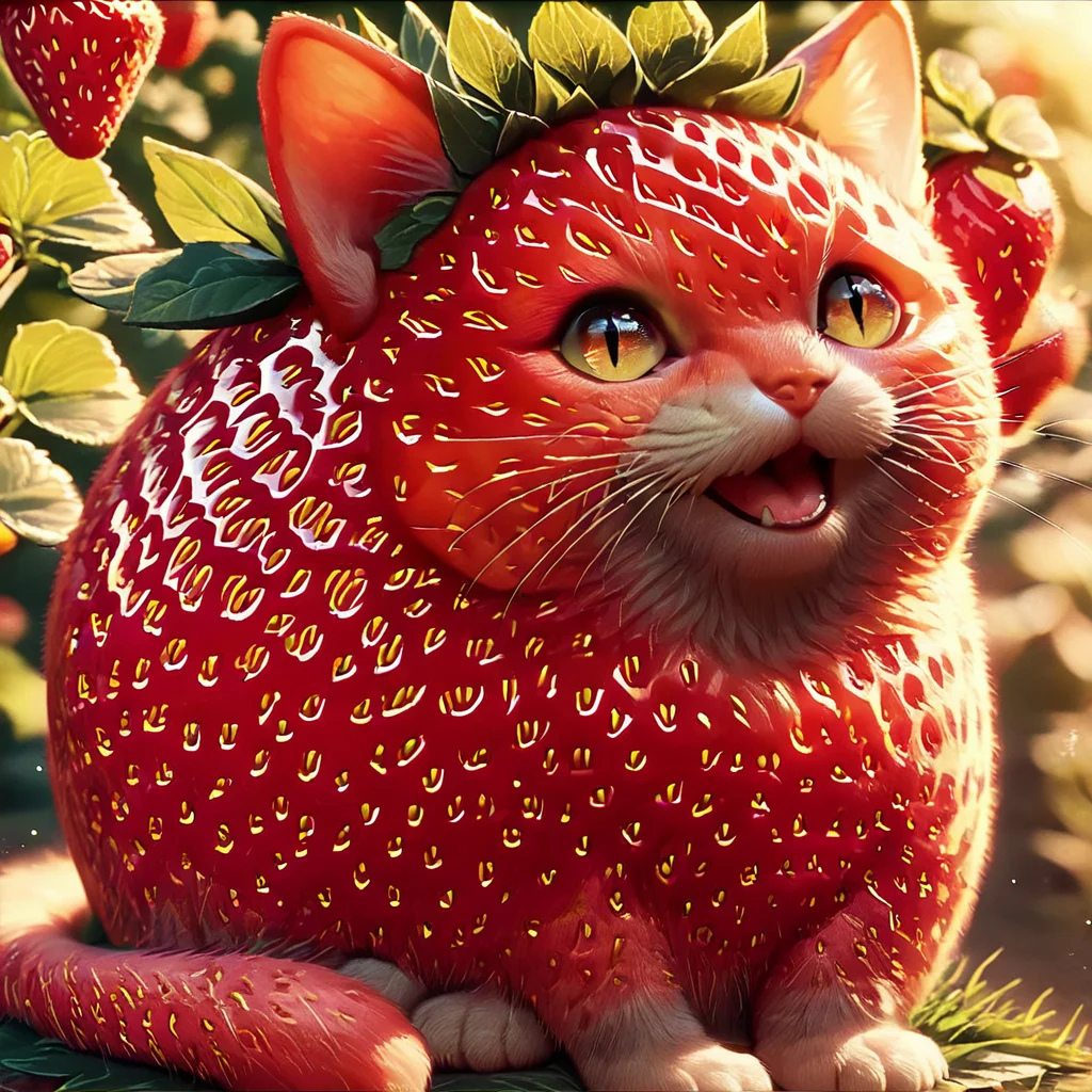 score_9, score_8_up, score_7_up, score_6_up, score_5_up, score_4_up,
<lora:plant_animals-7:1>,
plant_animal,
strawberry cat
