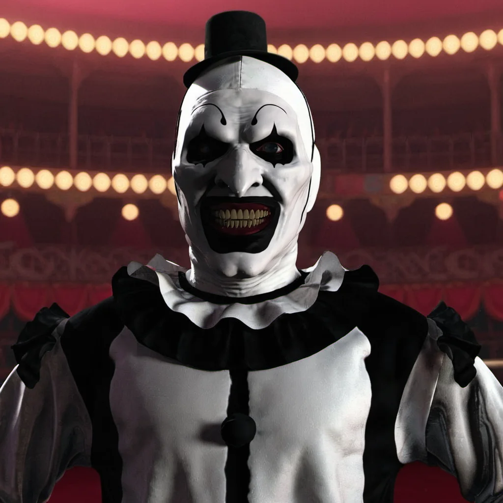 cinematic photo a scary man in an abandoned scary circus <lora:Art1024:0.8> . 35mm photograph, film, bokeh, professional, 4k, highly detailed