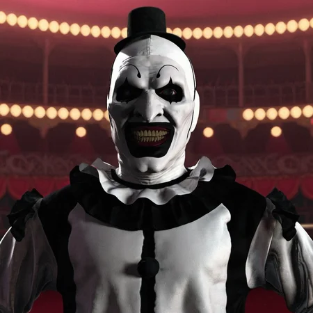 cinematic photo a scary man in an abandoned scary circus <lora:Art1024:0.8> . 35mm photograph, film, bokeh, professional, 4k, highly detailed