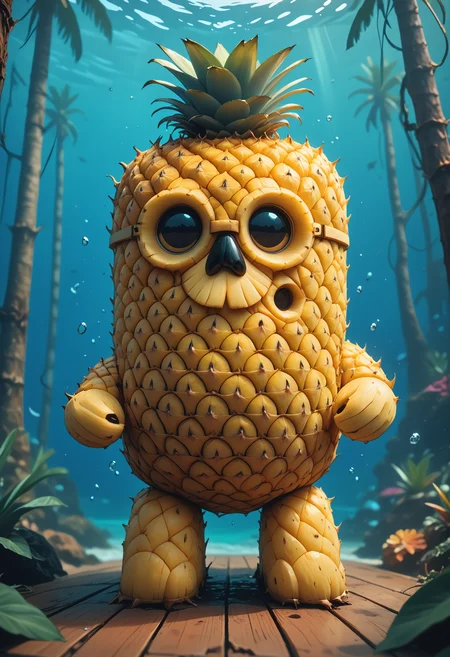 score_9, score_8_up, score_7_up,
Who lives in a pineapple under the sea? Spongebob Squarepants!, detailed background,
WORLD MORPH PINEAPPLE, PINEAPPLE SLICE