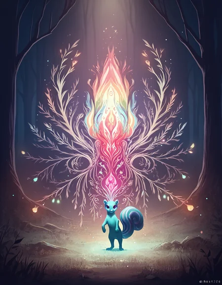 score_9, score_8_up, score_7_up, detailed BREAK abstract, squirrel, full body, solo, rainbow falls, rainbow lights, rainbow colors, magical forest,vibrant, bright colors, high contrast, spirit flame, masterpiece,bright colors,high contrast,vivid lighting, overgrown, <lora:PonySpiritAnimals:0.5>