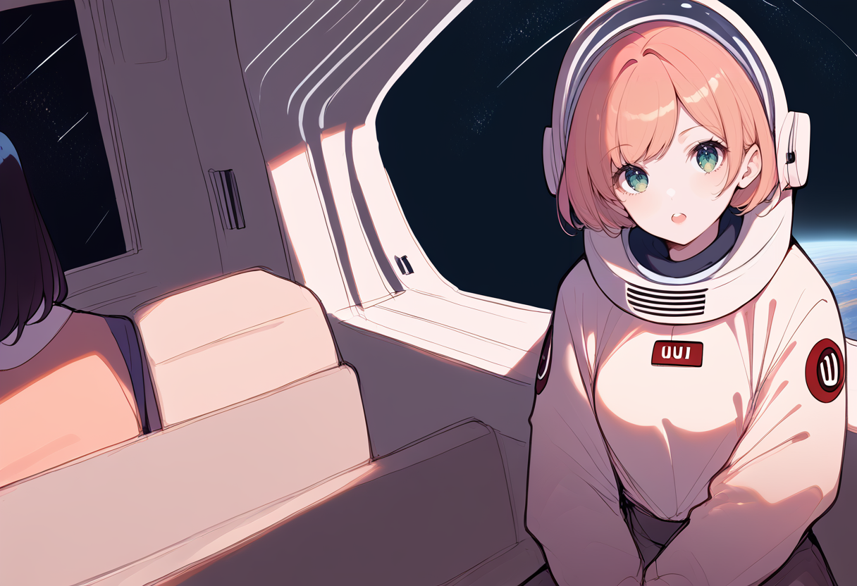 (score_9:0.9),score_8_up,score_7_up,anime style,rating_safe,grey_skin,snow,low light,
BREAK <lora:hey you, you're finally awake ponyXL v3.5:1>,hey you - you're finally awake, 2girls, multiple girls, space, brown hair, bangs, looking at viewer, short hair, short sleeves, :o, spacesuit, star (sky), planet, astronaut, green eyes, space helmet, upper teeth only, shirt
BREAK