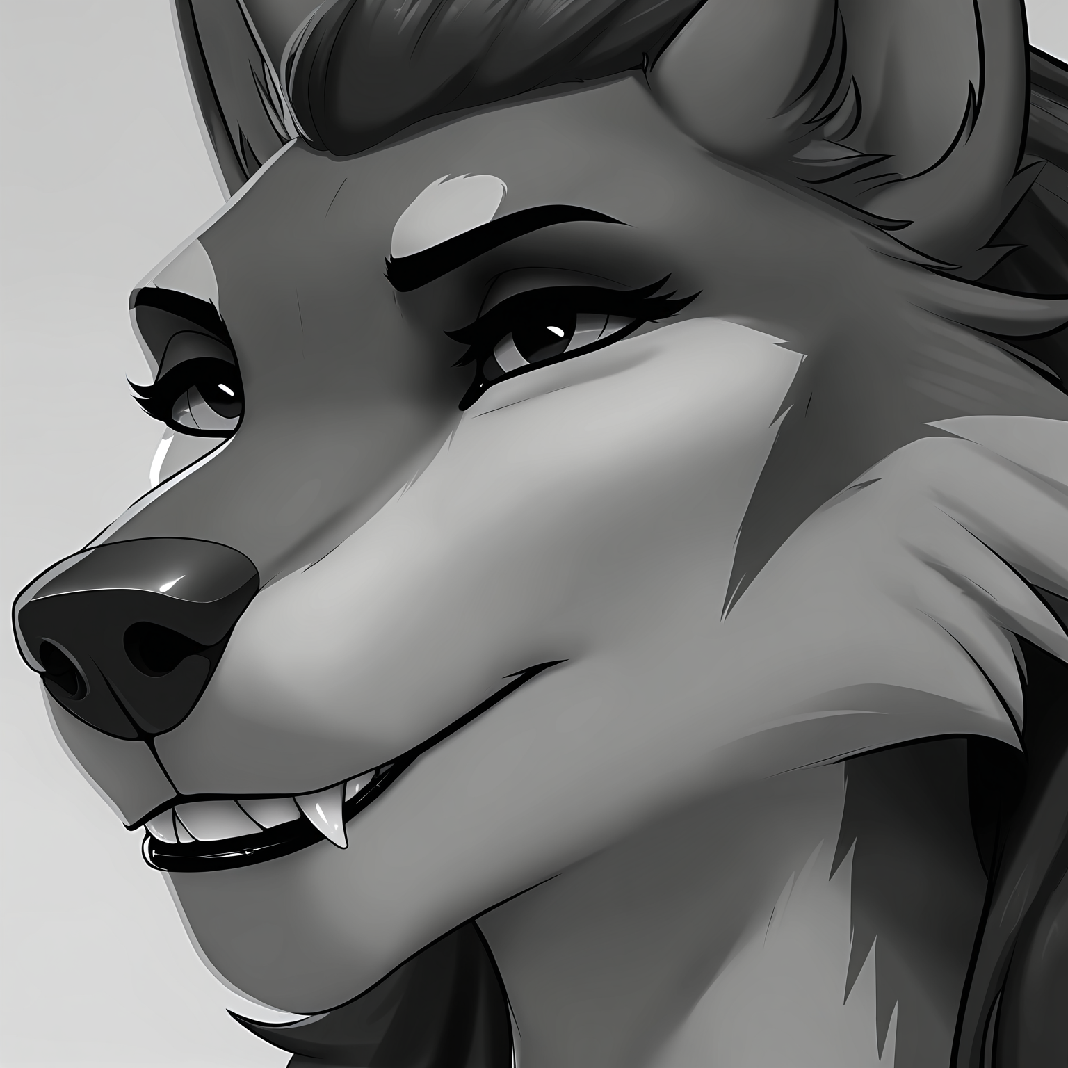 <lora:Gigachad:1> gigachad, black and white, monochrome, close-up, worgen, female, masterpiece, best quality, newest, absurdres, highres, very aesthetic,