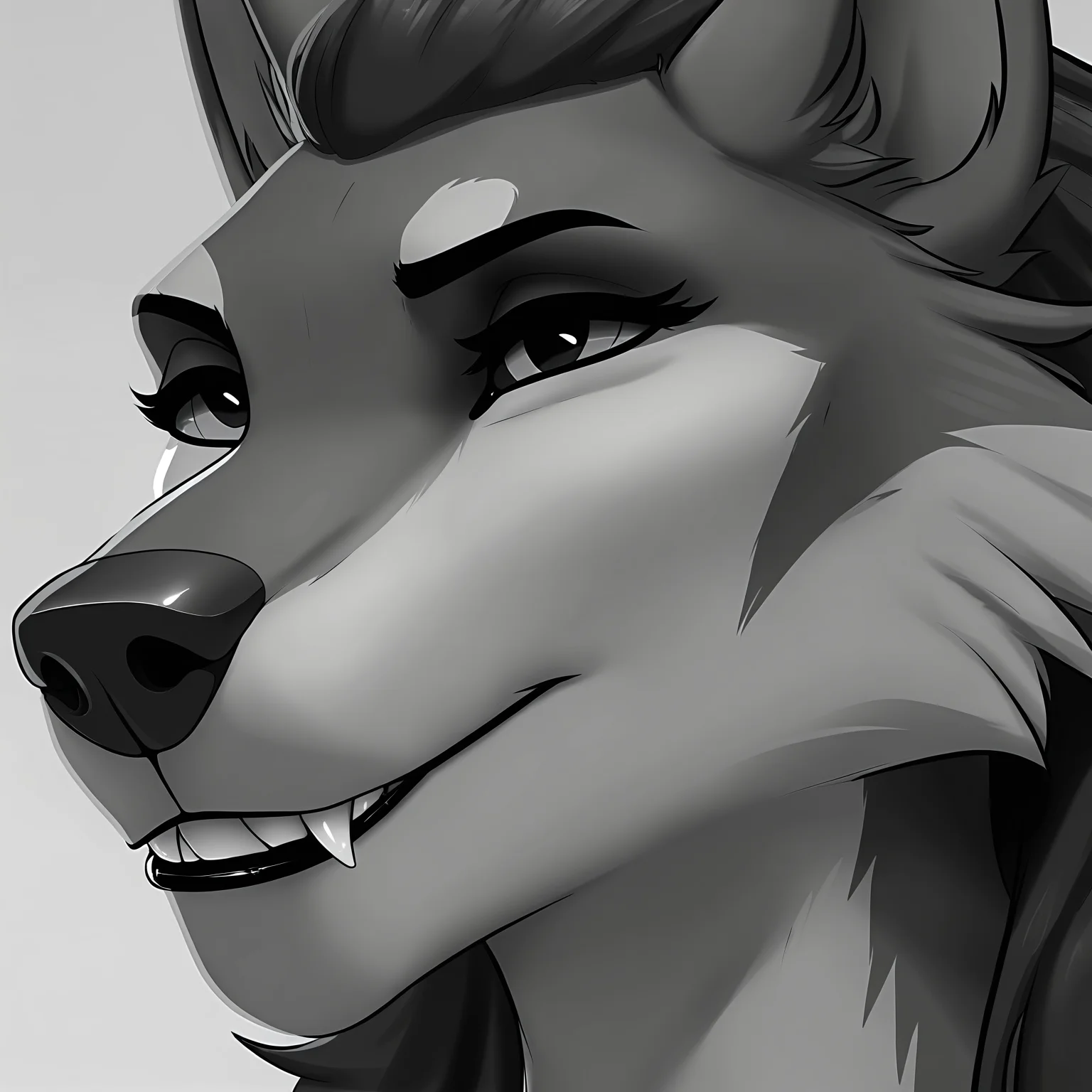 <lora:Gigachad:1> gigachad, black and white, monochrome, close-up, worgen, female, masterpiece, best quality, newest, absurdres, highres, very aesthetic,