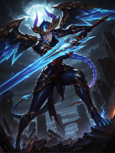 8K, depth of field, focused subject, dynamic angle, best quality, movie perspective, BREAK,
<lora:lol-s6-illustrious-v2:0.35> league of legends <lora:League_of_Legends__illustrious-XL:0.4> league of legends, official art, photorealistic, active pose, movement pose, action pose , __COLOR__, in the style of League of Legends,
masterpiece, best quality, amazing quality, ultra-detailed, high resolution, 8k, epic atmosphere,
(Shyvana, League of Legends:1.4), the Half-Dragon, dragon knight,
heroic pose, powerful, determined, fierce,
dragon form, hybrid form, humanoid with dragon features,
scales, wings, sharp claws, glowing eyes,
armor, silver and blue colors, intricate details,
dynamic pose, standing tall, wings spread,
cinematic lighting, dramatic shadows, high contrast,
vivid colors, depth of field, photorealistic details,
intricate shading, cinematic perspective,
fantasy, epic, powerful,
ominous presence, action scene,
detailed textures, realistic scales, glowing energy,
background: battlefield, ruins, stormy sky,
chaotic atmosphere, destruction,
cinematic composition, dynamic movement.
masterpiece, best quality, amazing quality, very aesthetic, absurdres, newest, volumetric lighting,
ambient occlusion, raytraced, soft lighting, blum effect, masterpiece, absolutely eye-catching, particles, glow, shining, intricate cinematic background,