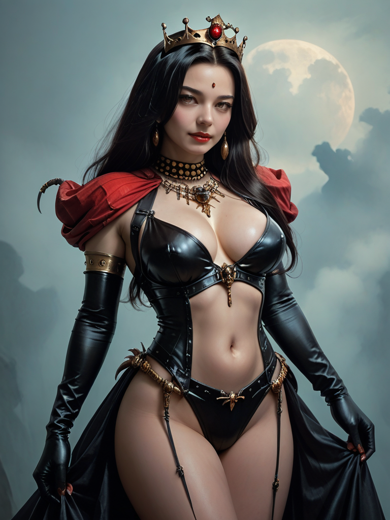score_9, score_8_up, score_7_up, sh3lob, shelob, 1girl, breasts, gloves, elbow gloves, navel, black hair, jewelry, <lora:Sh3lob:1>