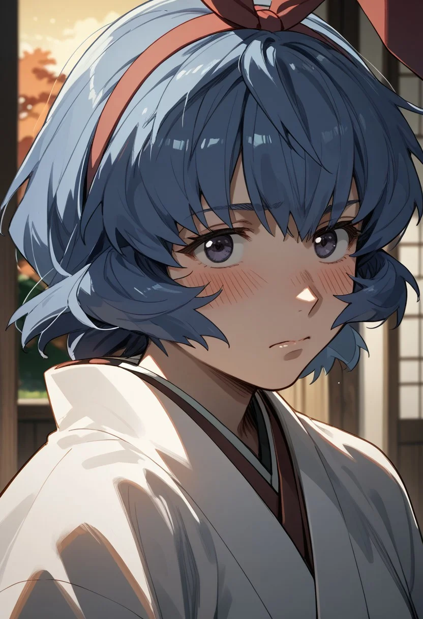 score_9,score_8_up,score_7_up,source_anime,iyo (big order),1girl,solo,blush,japanese clothes,kimono,hairband, half body