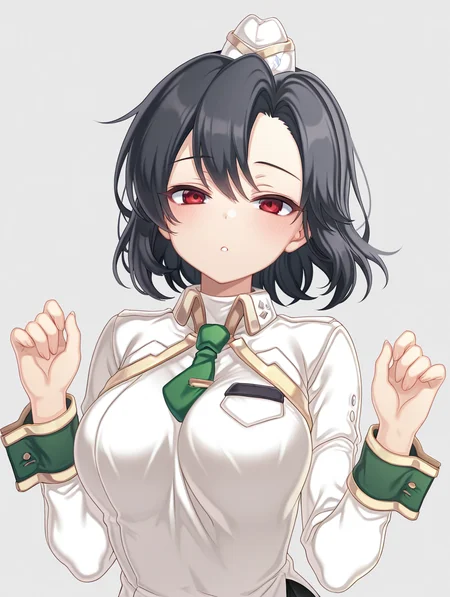 <lora:SW-LownaV1-IXL:1> sw-lowna,white shirt,sleeve cuffs, black hair,mini garrison cap,w arms,
best quality, masterpiece,