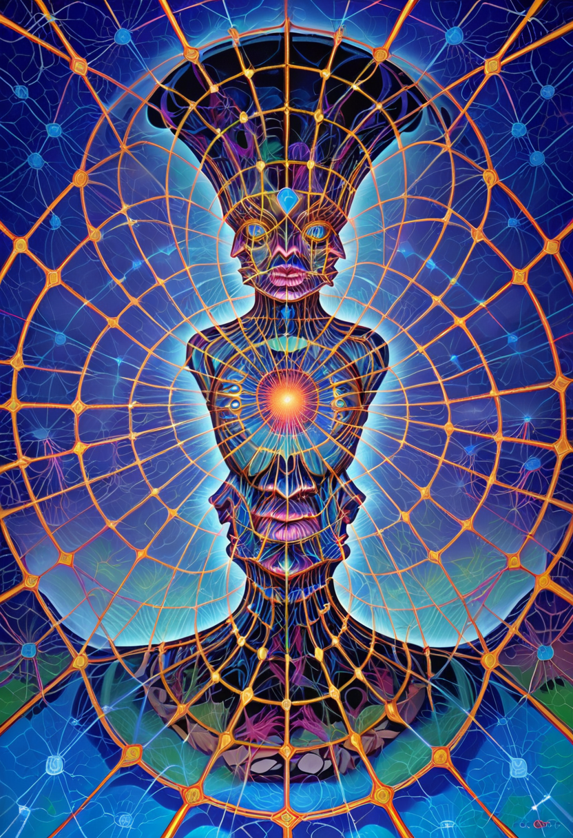 zPDXL, alexgrey , anatomical ,lattice, symmetry ,veins ,  <lora:Alex_Grey_PonyXL:0.9>
