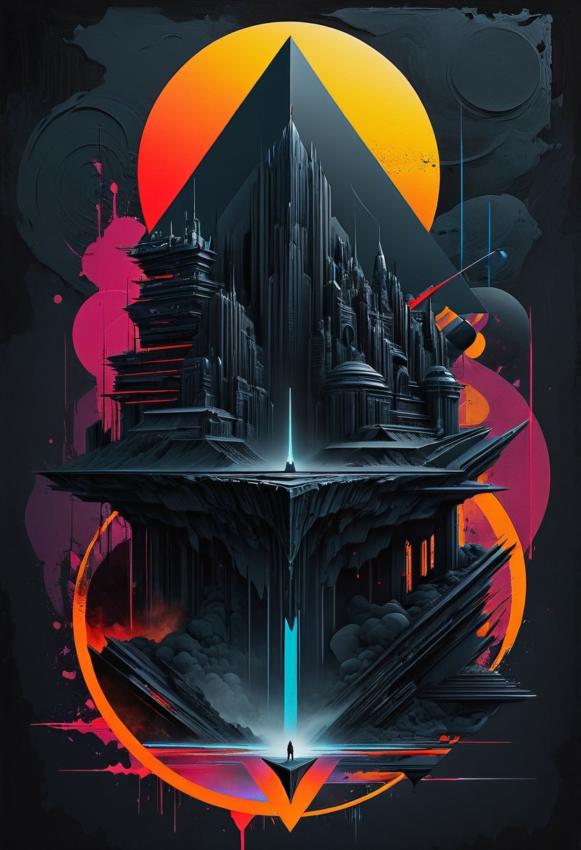Mythpunk Minimalism Collage, by Luis Duarte, Luis Duarte style, Photonic, Romanticism, Dark Influence, NijiExpress 3D v3, Oilpainting, Ink v3, Splash style, Abstract Art, Epic style, Illustrated v3, Deco Influence, AirBrush style, drawing, Geo2099 style, Mixpnk