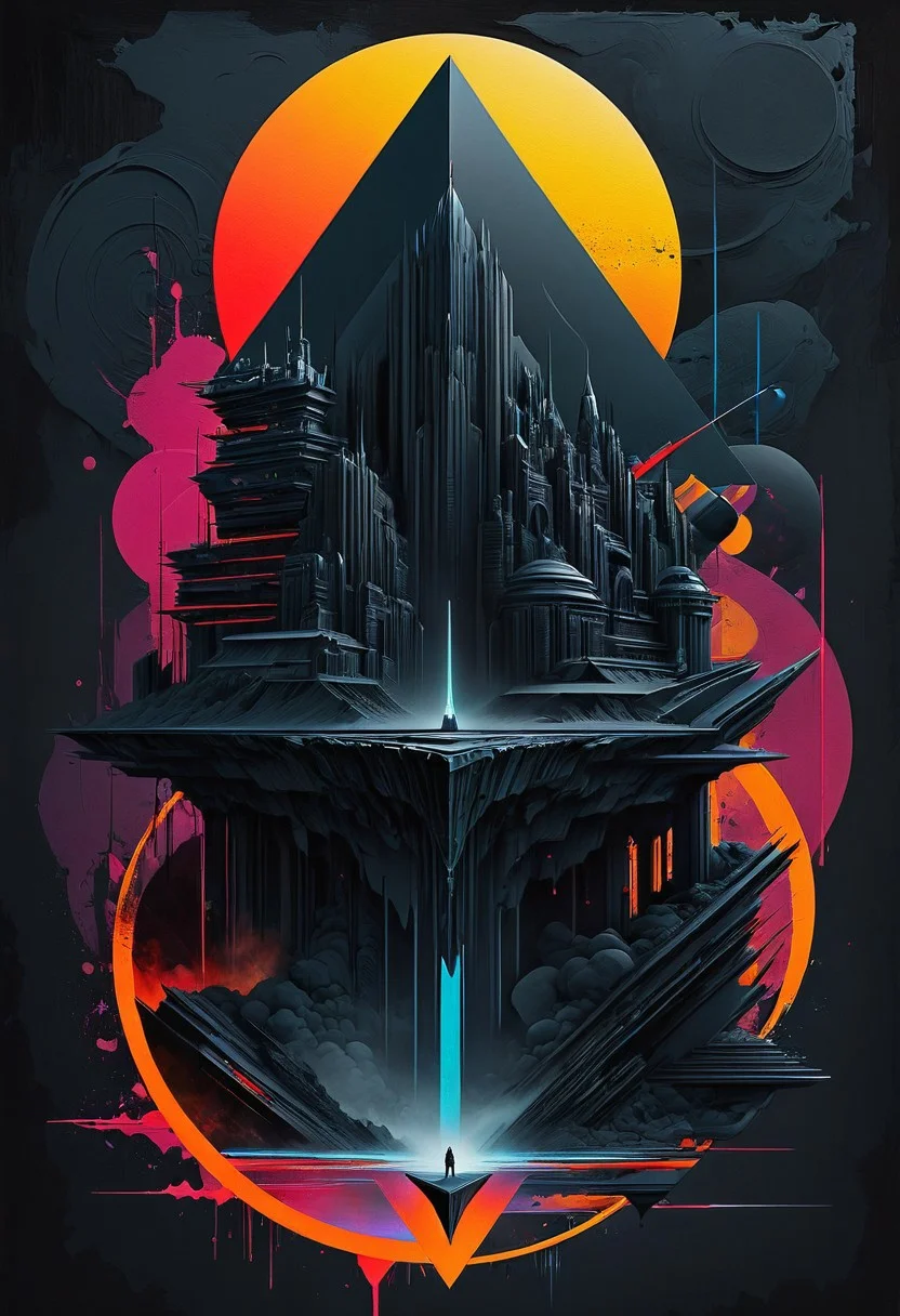 Mythpunk Minimalism Collage, by Luis Duarte, Luis Duarte style, Photonic, Romanticism, Dark Influence, NijiExpress 3D v3, Oilpainting, Ink v3, Splash style, Abstract Art, Epic style, Illustrated v3, Deco Influence, AirBrush style, drawing, Geo2099 style, Mixpnk