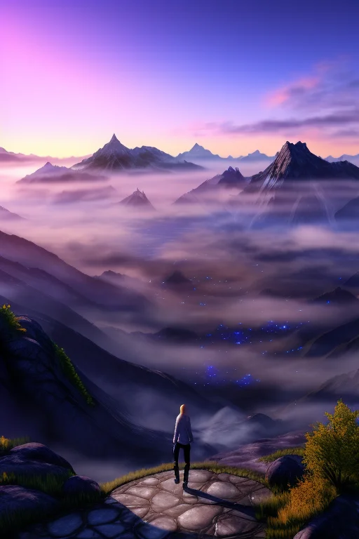 concept-art landscape, with pants and a sweater and shoes