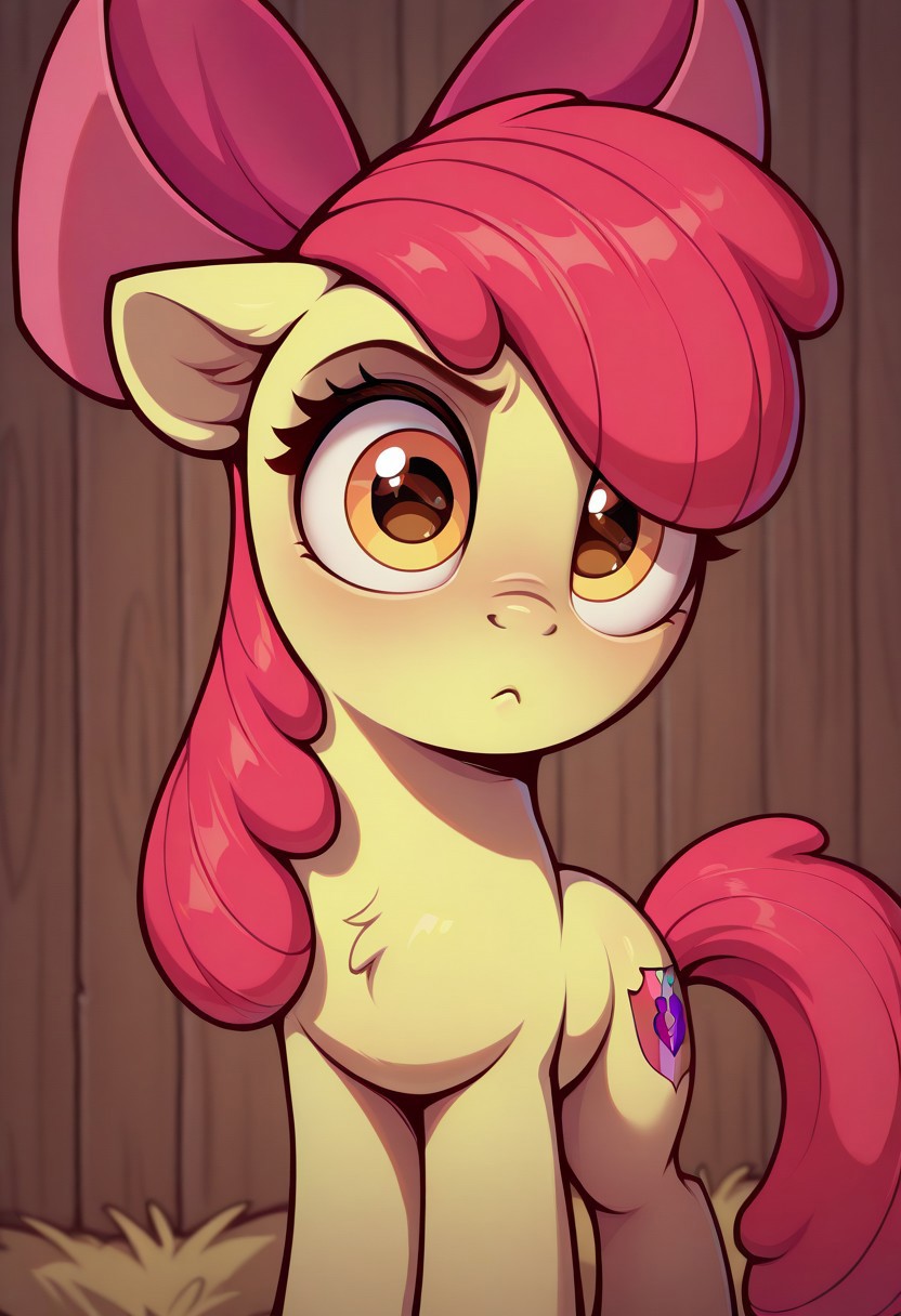 masterpiece, best quality, 32k, high resolution, absurdres, apple bloom, apple bloom's bow