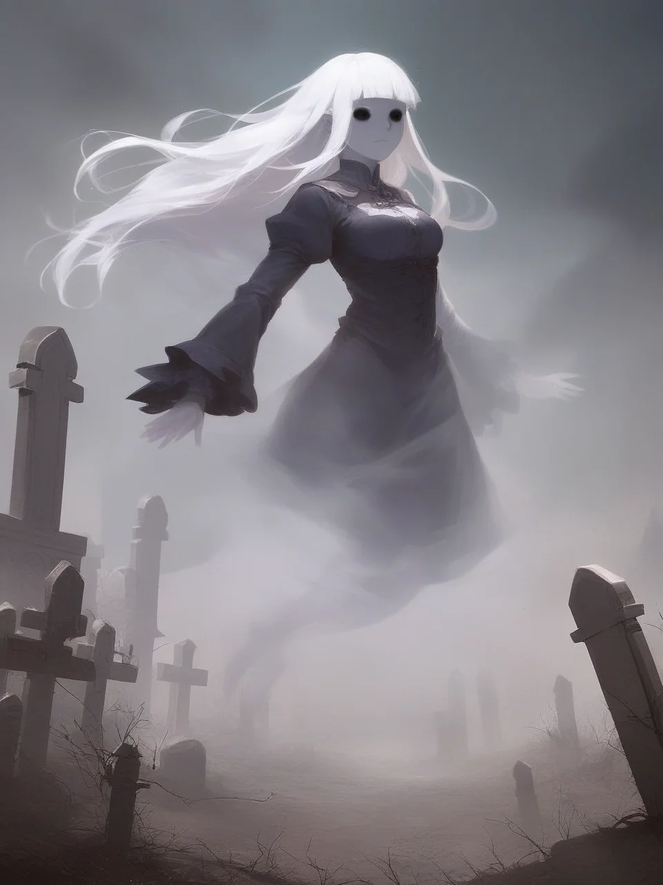 raw photo, (ghost:1.2), (transparent:1.2), floating, futanari, erection, solo, graveyard, breasts, legs, long hair, white hair, hime cut, mist, fog, (multiple arms:0.7), black eyes,
<lora:Aether_Ghost_v1.1_LoRA:1.2>, score_9, score_8_up, score_7_up,