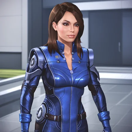 <lora:ashleymasseffect_pony_v1:1>  AshleyMassEffect, 1girl, brown hair, bodysuit, gloves, long hair, brown eyes, cowboy shot, lipstick,eyeshadow, cowboy shot