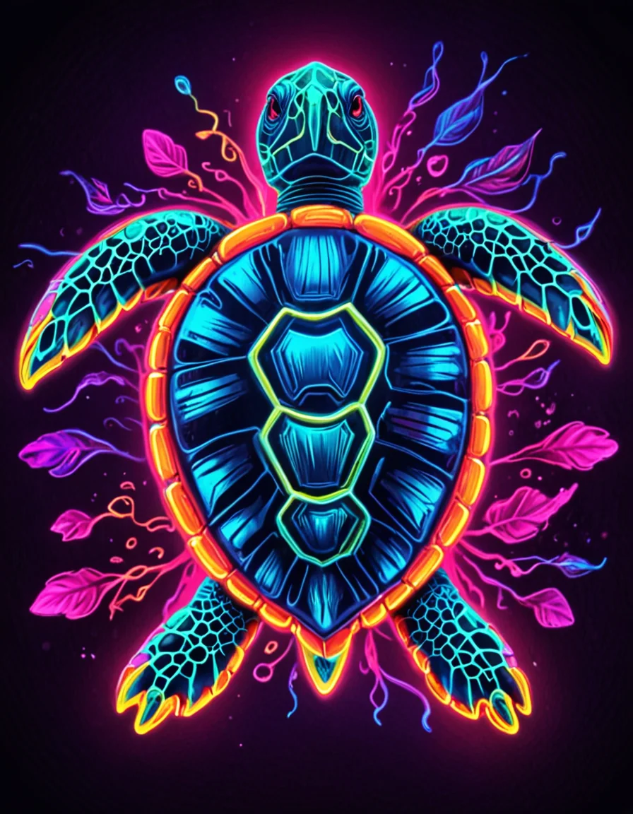 novuschroma70 style neon turtle abstract art   <lora:novuschroma70 style:0.85> <lora:sdxl_lightning_8step_lora:1>