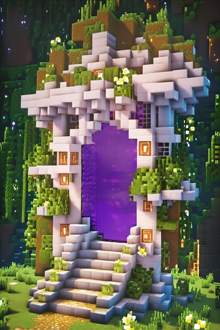 score_9, score_8_up, score_8, ,,, zzNetherPortal, block (minecraft), minecraft (style), low poly, lowpoly, 3d, pixels, flower, outdoors, tree, no humans, grass, plant, scenery, stairs, moss, no humans, yellow flower, bush, <lora:NetherPortalPDXL_v2:1.0>, ,,, smile, looking at viewer, ,,, embedding:zPDXL, <lora:SDXLFaeTastic2400:0.5>,