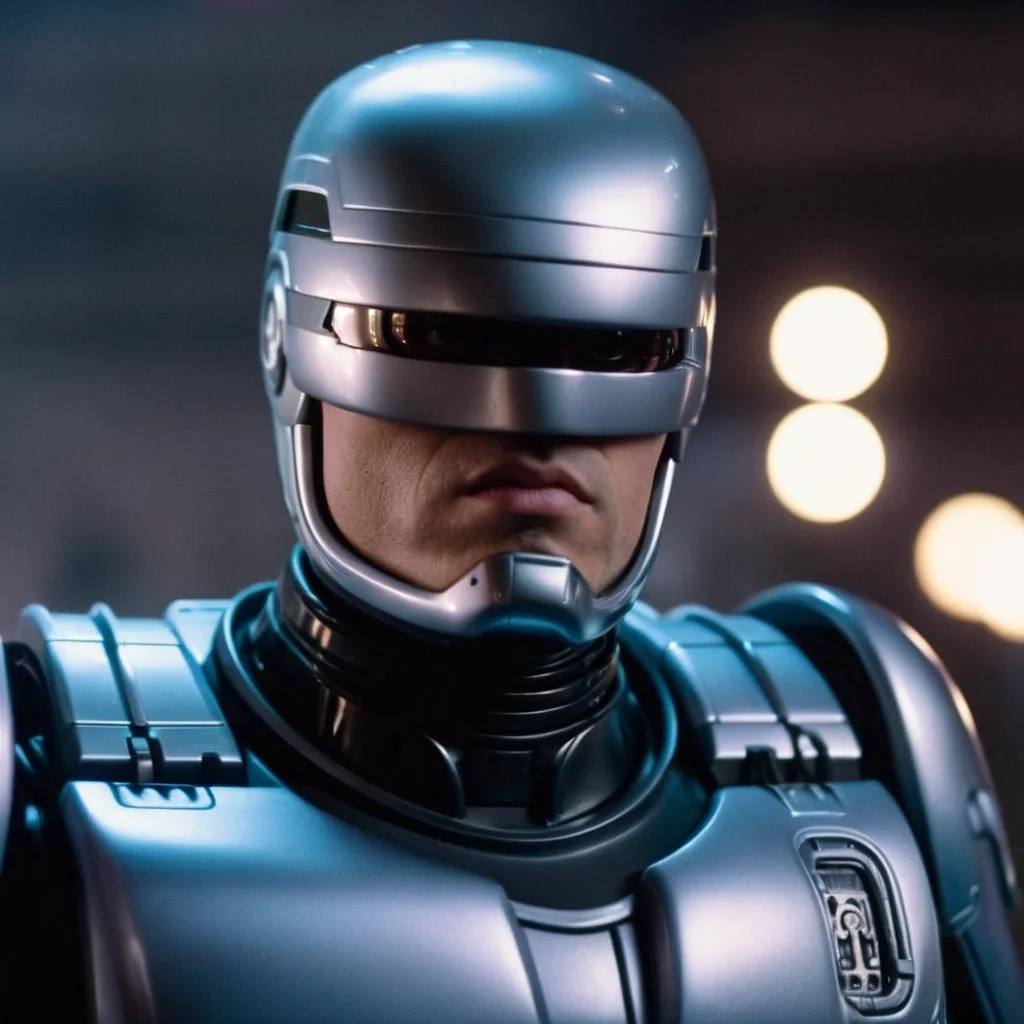 cinematic film still of  <lora:RoboCop 1987:1.2>
RoboCop 1987 a  bald human with beautiful eyes, shallow depth of field, vignette, highly detailed, high budget, bokeh, cinemascope, moody, epic, gorgeous, film grain, grainy