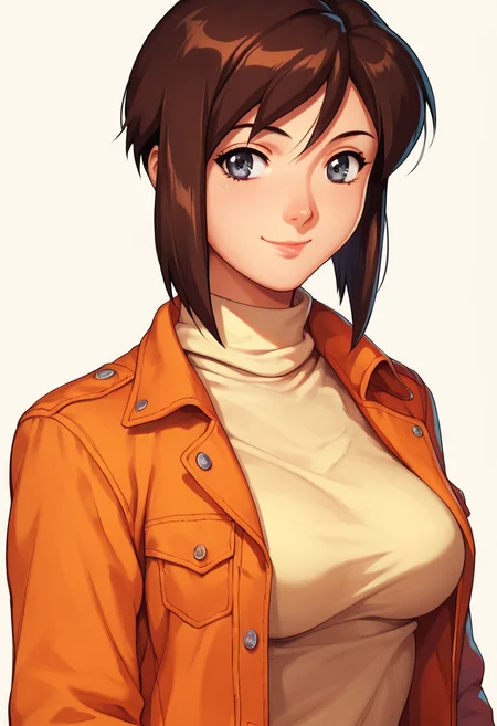 score_9, score_8_up, score_7_up, score_6_up, 1girl, solo,
Linna, brown hair, gray eyes, yellow turtleneck, jeans, open orange jacket, smile,
detailed eyes, perfect face, perfect eyes, sexy, sexy girl, beautiful eyes, petite body, medium breasts, standing, posing, simple background, dynamic angle, <lora:Linna Yamazaki _ Bubblegum Crisis Tokyo 2040_epoch_10:1>
