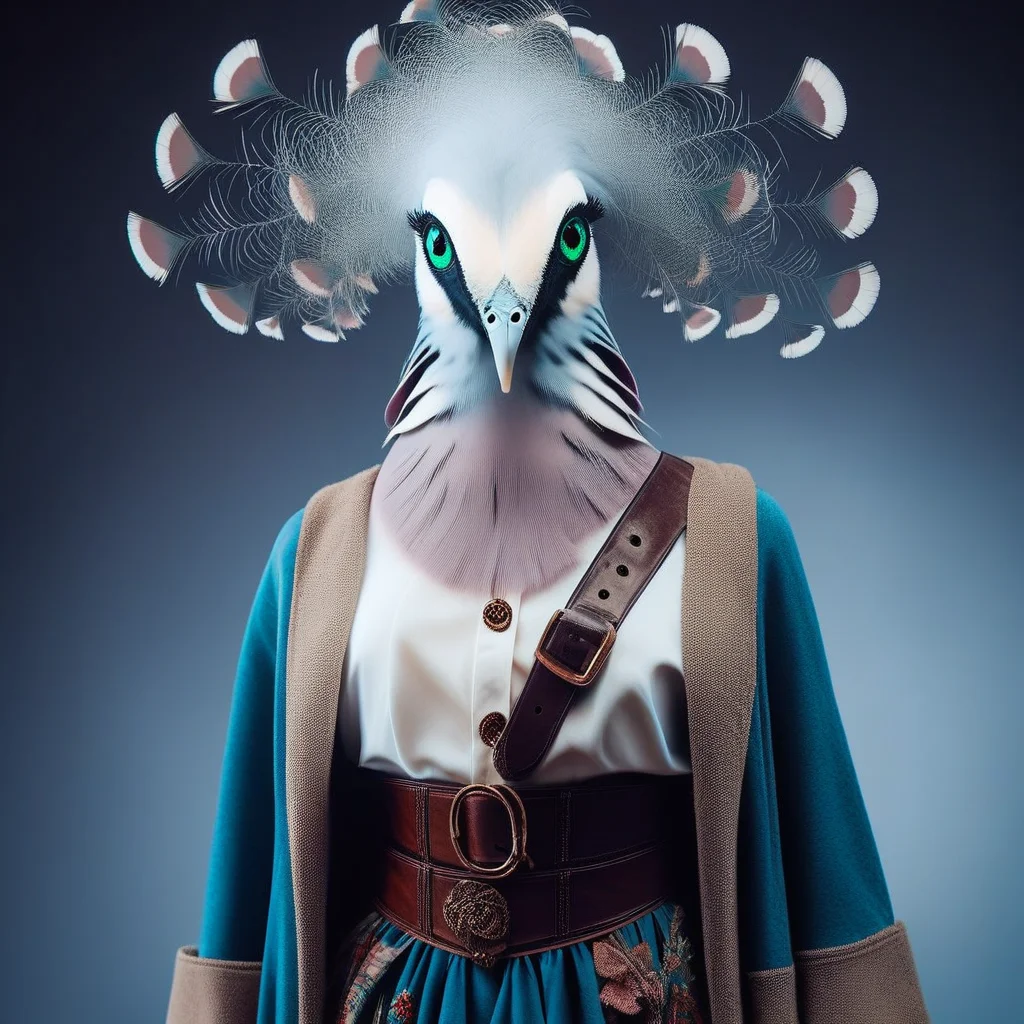 score_9, score_8_up, score_7_up, score_6_up, score_5_up, score_4_up,anthro,realistic, photo, real, victoria_pigeon, white body, looking at viewer, white feathers, topwear, male, front view, green eyes, detailed, holding object, realistic, half-length portrait, belt,<lora:Anthro_birds_for_pony_-_2:1>