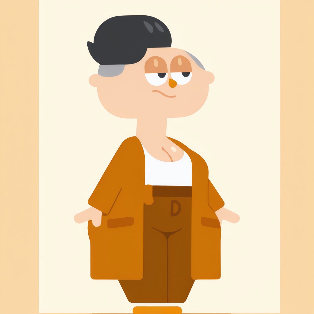 Masterpiece, best quality, amazing quality, absurdres, highly detailed, very aesthetic, solo, 1girl, Lin, LinDuolingo, woman, Chinese woman, black hair, brown coat , white shirt, short haircut, brown trousers, cleavage, large breasts, huge ass, fat ass, wide hips, thick thighs, bottom heavy, standing, fat, plump, chubby