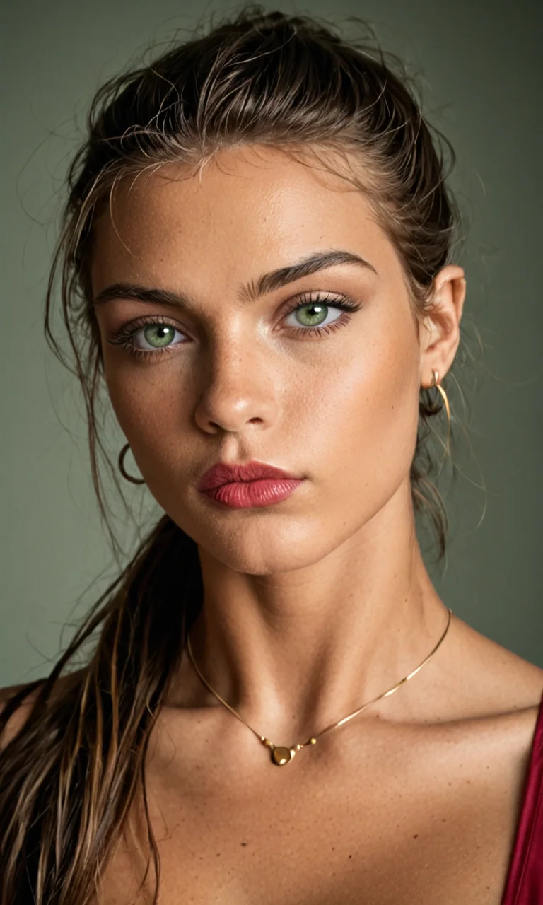 cinematic still Ultra-realistic portrait of a woman, sharp jawline, angular facial structure, sun-kissed tan skin, delicate pores, long jet-black straight hair, sleek high ponytail, glossy crimson lipstick, cat-like green eyes, precise eyeliner, intense gaze, 90s VHS effect, muted grainy texture, dramatic club lighting, blurred nightlife background, cinematic depth, moody realism, high-resolution 2D illustration . emotional, harmonious, vignette, 4k epic detailed, shot on kodak, 35mm photo, sharp focus, high budget, cinemascope, moody, epic, gorgeous, film grain, grainy, Ultra-realistic portrait of a woman, sharp jawline, angular facial structure, sun-kissed tan skin, delicate pores, long jet-black straight hair, sleek high ponytail, glossy crimson lipstick, cat-like green eyes, precise eyeliner, intense gaze, 90s VHS effect, muted grainy texture, dramatic club lighting, blurred nightlife background, cinematic depth, moody realism, high-resolution 2D illustration, enhanced light, highly detailed, rich colors, cool, epic, great composition, dynamic, vibrant, beautiful scenic atmosphere, serious, very inspirational, color, complex, inspiring, artistic, fine detail, clear, set, quality, extremely attractive, unique, glorious, singular, perfect, coherent, appealing