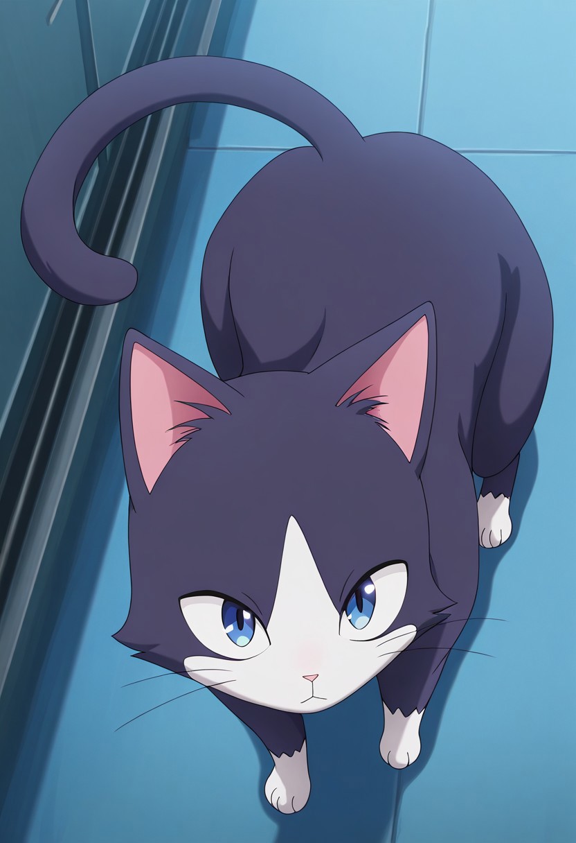 (absurdres, best quality, masterpiece:1.4), amazing quality, highres, newest, detailed, detailed body, detailed face, source anime, anime coloring, beautiful, petite, 
BREAK
WWNemu, NemuCat, cat,  no humans, animal focus, blue eyes