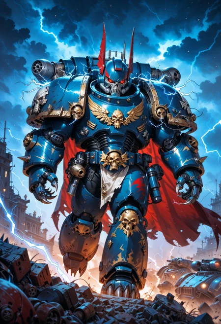 (score_9, score_8_up), score_7_up, <lora:PonyNightL40K_r1:0.8> NightL40K, wearing power armor, jetpack, helmet, cape on his back, night, gothic, electricity, claws, power claws, lightning claws, glowing,