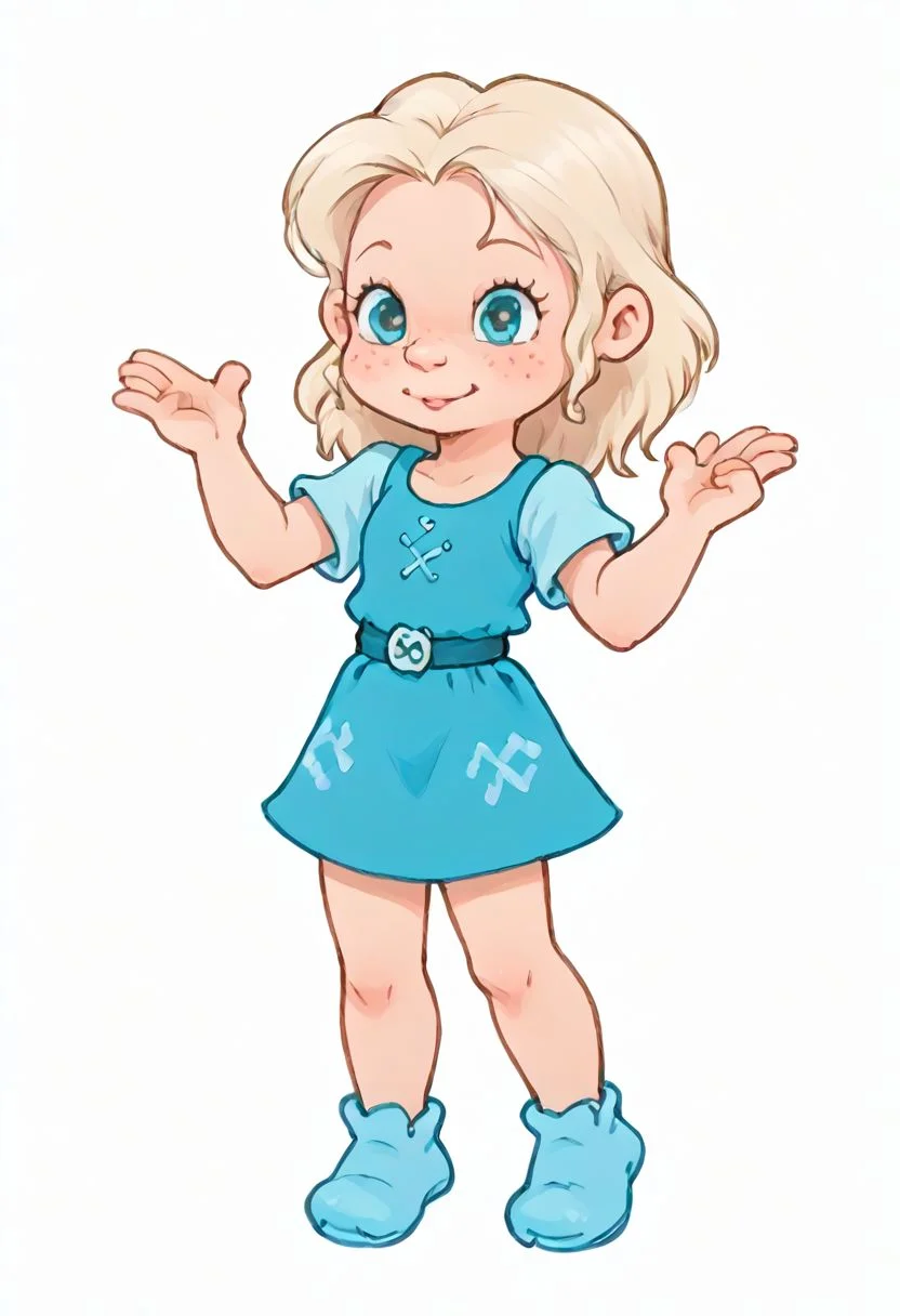 score_9, score_8_up, Tiabeanie, cute, girl, freckles, pale blonde hair, full body, digital art, highly detailed, zPDXL
