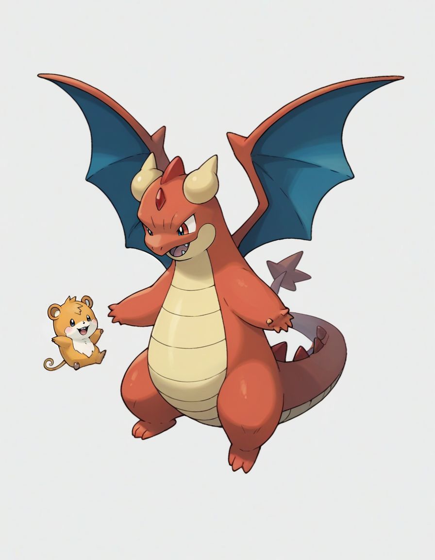 score_9,score_8_up,score_7_up,  <lora:Navi_PokeDnaGen1_PonyXL_S1-000007:0.8> ,  nv-pokegen1,  hamster , Dragon-Type, dragon wings,  , , ,