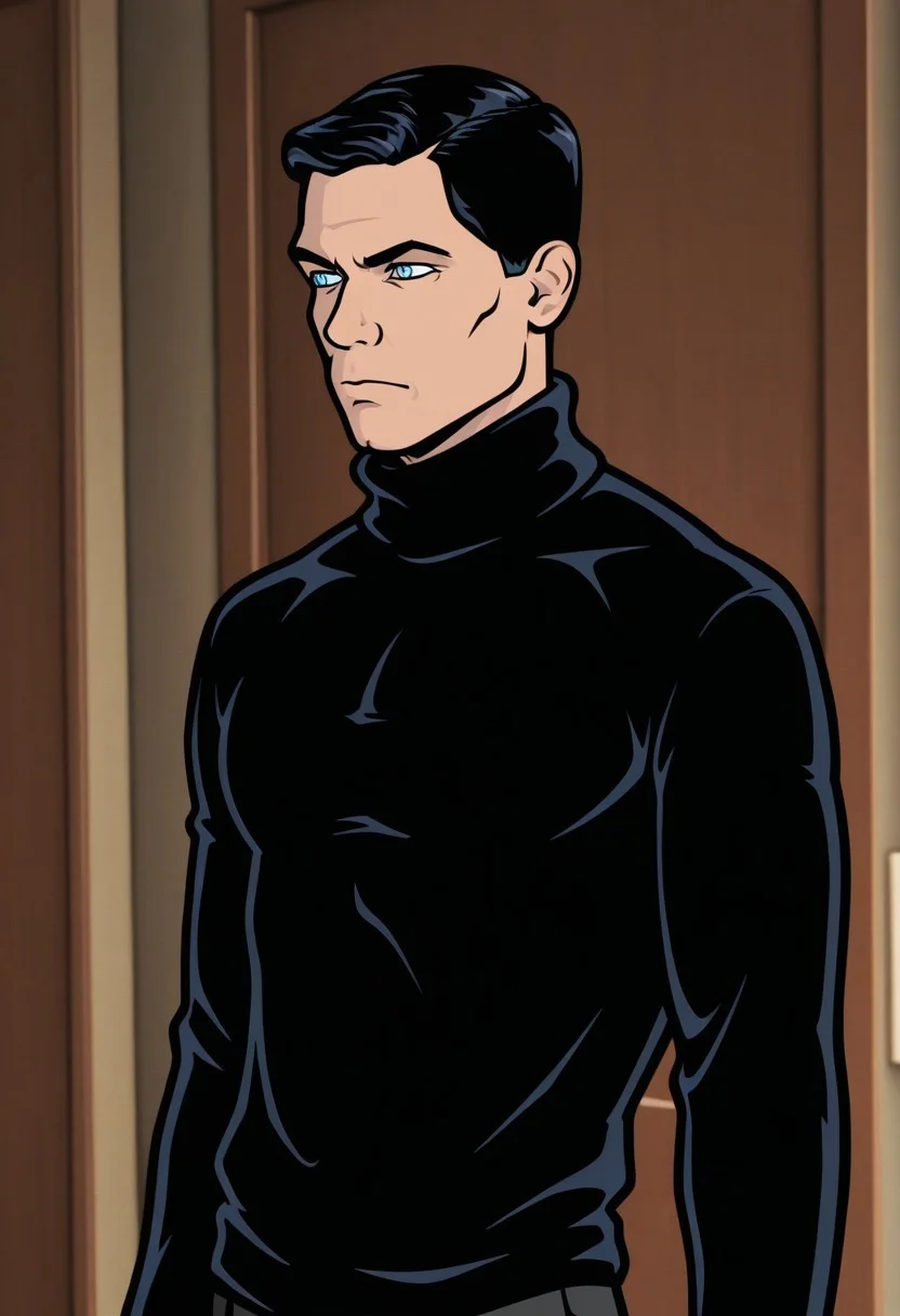 masterpiece,best quality,amazing quality,
sterlingarche, 1boy, male focus, solo, blue eyes, black hair, shirt, black shirt, turtleneck, long sleeves, serious,