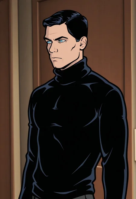 masterpiece,best quality,amazing quality,
sterlingarche, 1boy, male focus, solo, blue eyes, black hair, shirt, black shirt, turtleneck, long sleeves, serious,