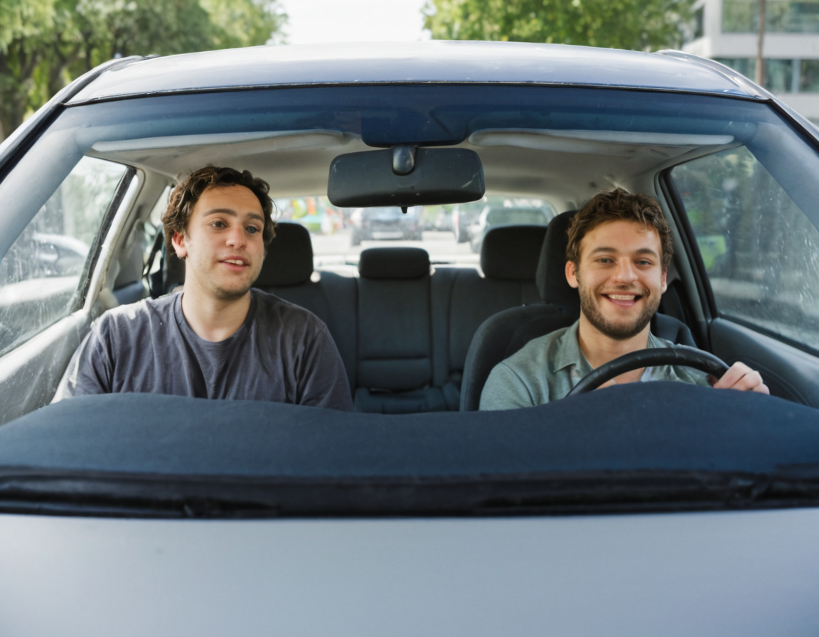 multipeoplelora, 2men, sitting in a car