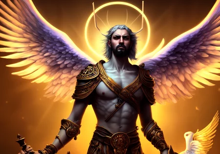 textless, best quality, War in Heaven (serphm:1.3) Archangel holding god Weapon, battling demons in another world, ggffff666666