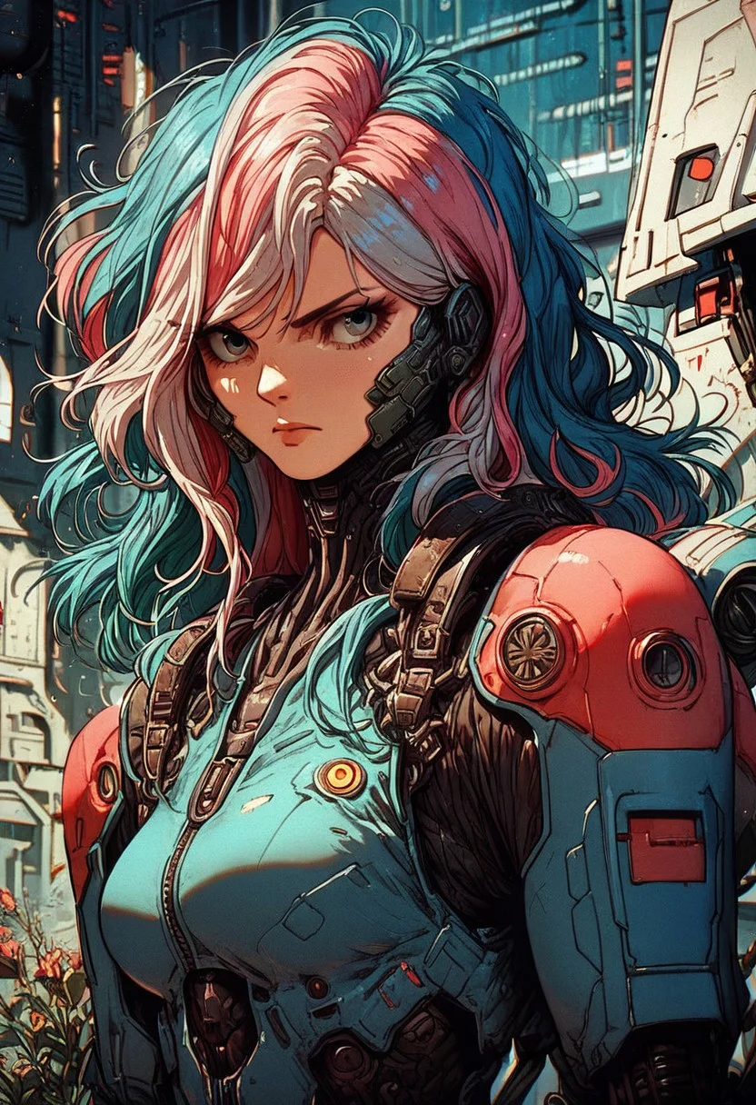 score_9, score_8_up, score_8, 1girl, solo, knva, upper body, source_anime, pilot, mecha, plugsuit, science fiction, transgender outfit, transgender hair,