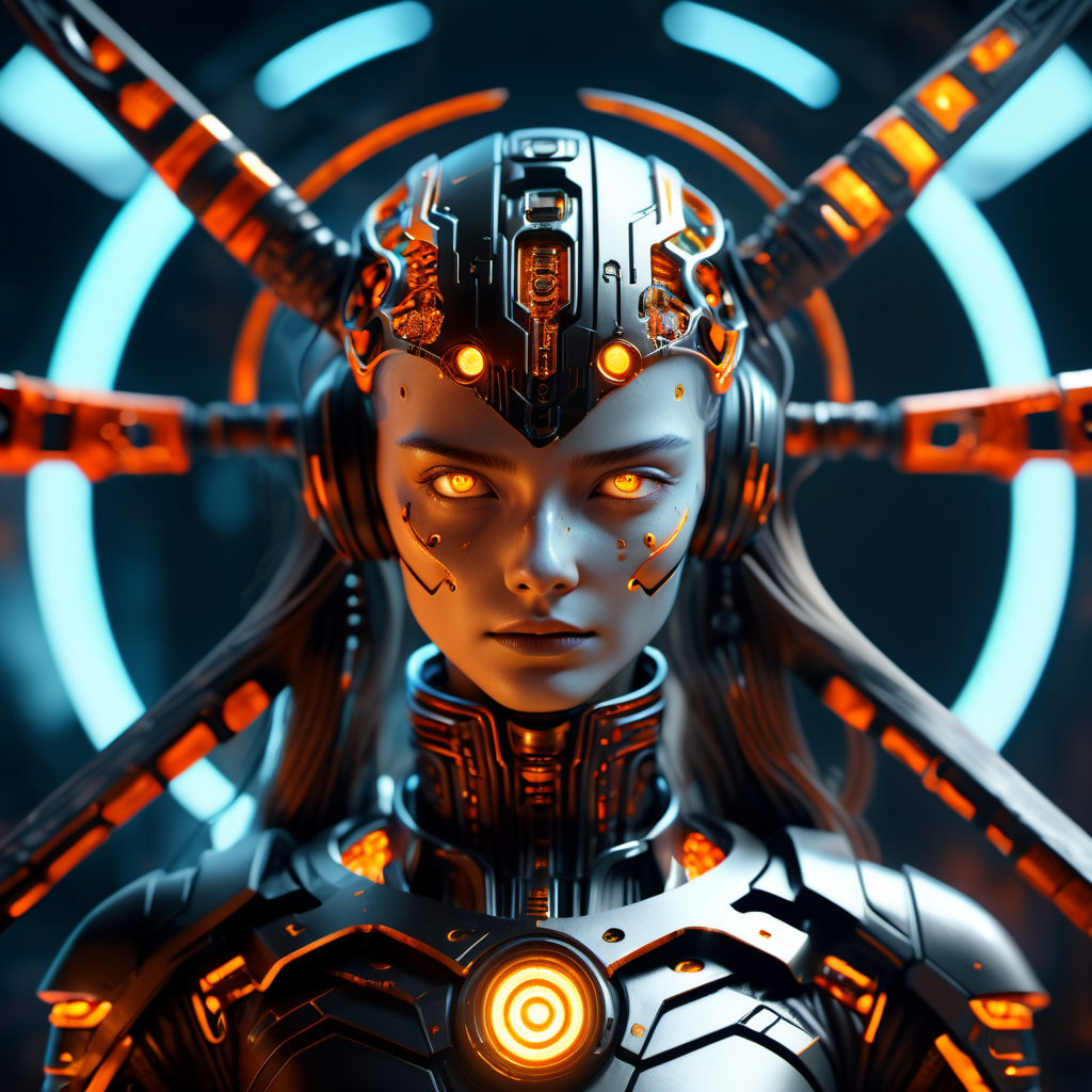 ((best quality)), ((masterpiece)), ((realistic,digital art)), (hyper detailed), DonMCyb3rN3cr0XL female Techno-witch, octane rendering, raytracing, volumetric lighting, Backlit,Rim Lighting, 8K, HDR,  <lora:DonMCyb3rN3cr0XL-000009:0.9>