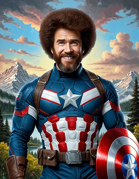 bob ross as captain america