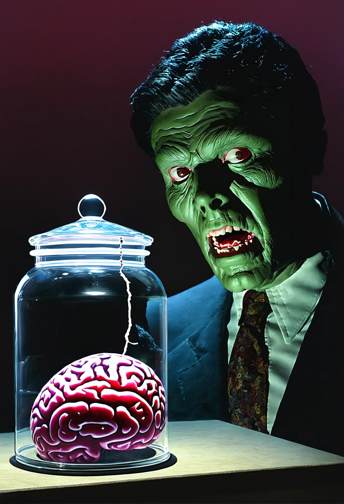 pulp horror, scary, brain in a jar<lora:EnvyPulpHorrorXL01:1:1:lbw=ALL>