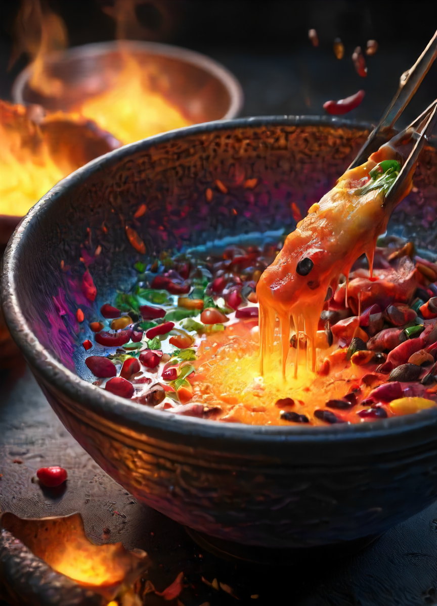 depiction of a cold bowl full of yummy glowing hot iron salat with a lot of vitamin steel , intricate, detailed,  <lora:- SDXL - frzrenit_red_hot_nitro_V2.0:.7>