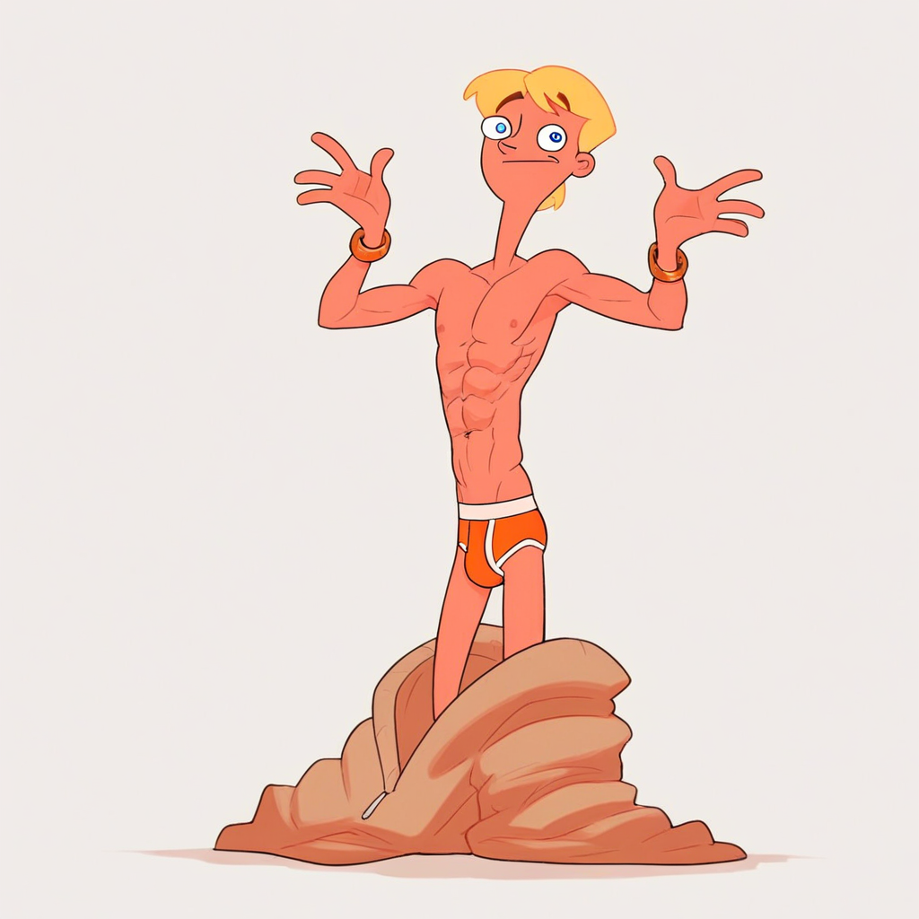 Jeremy, solo, blonde hair, 1boy, male focus, blue eyes, swimsuit, male swimwear, abs, bracelet, speedo, topless male,  score_9, score_8_up, score_7_up, score_6_up <lora:vinceteaa_020_04v2-step00000400r:1> good face, good eyes, looking at viewer, full body,