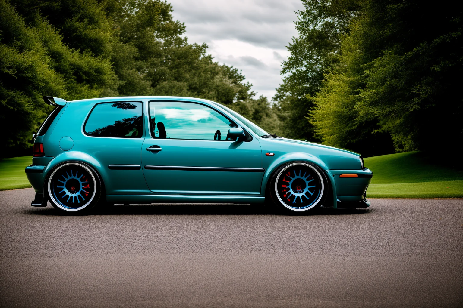 GOLFMK4, custom racing car body modified graffiti, NFS, stance, photorealistic, shot by Sony a7iii <lora:GOLFMK4:0.8>