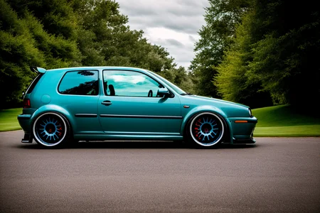 GOLFMK4, custom racing car body modified graffiti, NFS, stance, photorealistic, shot by Sony a7iii <lora:GOLFMK4:0.8>