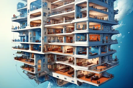 isometric cutaway, planet city, multiple floors, complex apartment compartments, rooms, photorealistic, absurdres, best quality, complex, white volumetric fog, science fiction, masterpiece from a different dimension, complex detailed reflections, epic composition, <lora:crowd_notrigger:0.5>, <lora:h3ll1shXLP:0.5> h3ll1sh, close-up, wide angle, <lora:m03b1usXLP:1>, <lora:detailed_notrigger:1>, detailed blueprint, schematic, diagram, <lora:Isometric Cutaway:1> Isometric Cutaway page