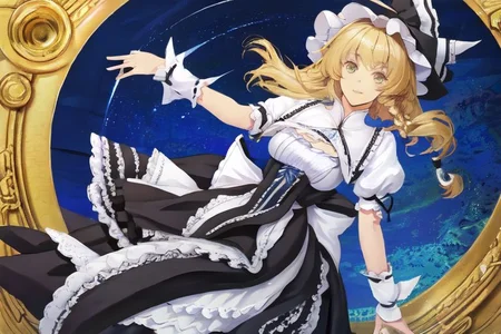solo, 1girl, solo_focus, (((masterpiece))), ((best quality)), ((ultra-detailed)), ((too_many)):16, high resolution, absurdres, highres, ultra-detailed 8k unity wallpaper,
kirisame_marisa_(curiosities_of_lotus_asia), kourindou marisa, huge_breast,