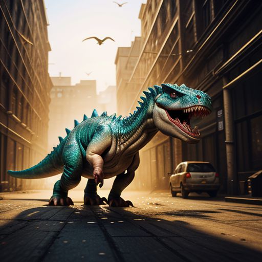A reality distortion,Hyperrealistic, splash art, concept art, mid shot, intricately detailed, color depth, angle, side light, colorful background objects warping, melting, float, bend, twist, and stretch, Sharp image, 4k, 8k,, Detailed and Intricate, Cinematic, Dynamic Lighting, 4d dinosaur, 
OverallDetail