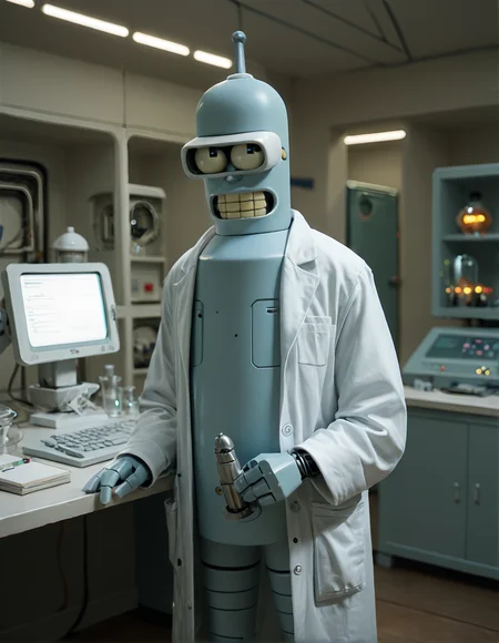 score_9, score_8_up, score_7_up,  source_cartoon, retro artstyle, 
b3nd3r, humanoid robot,  no humans,
indoors, laboratory, lab equipment, computers, futuristic, science fiction, lab coat
 <lora:bender_bending_rodriguez-Pony-v1:1.0>