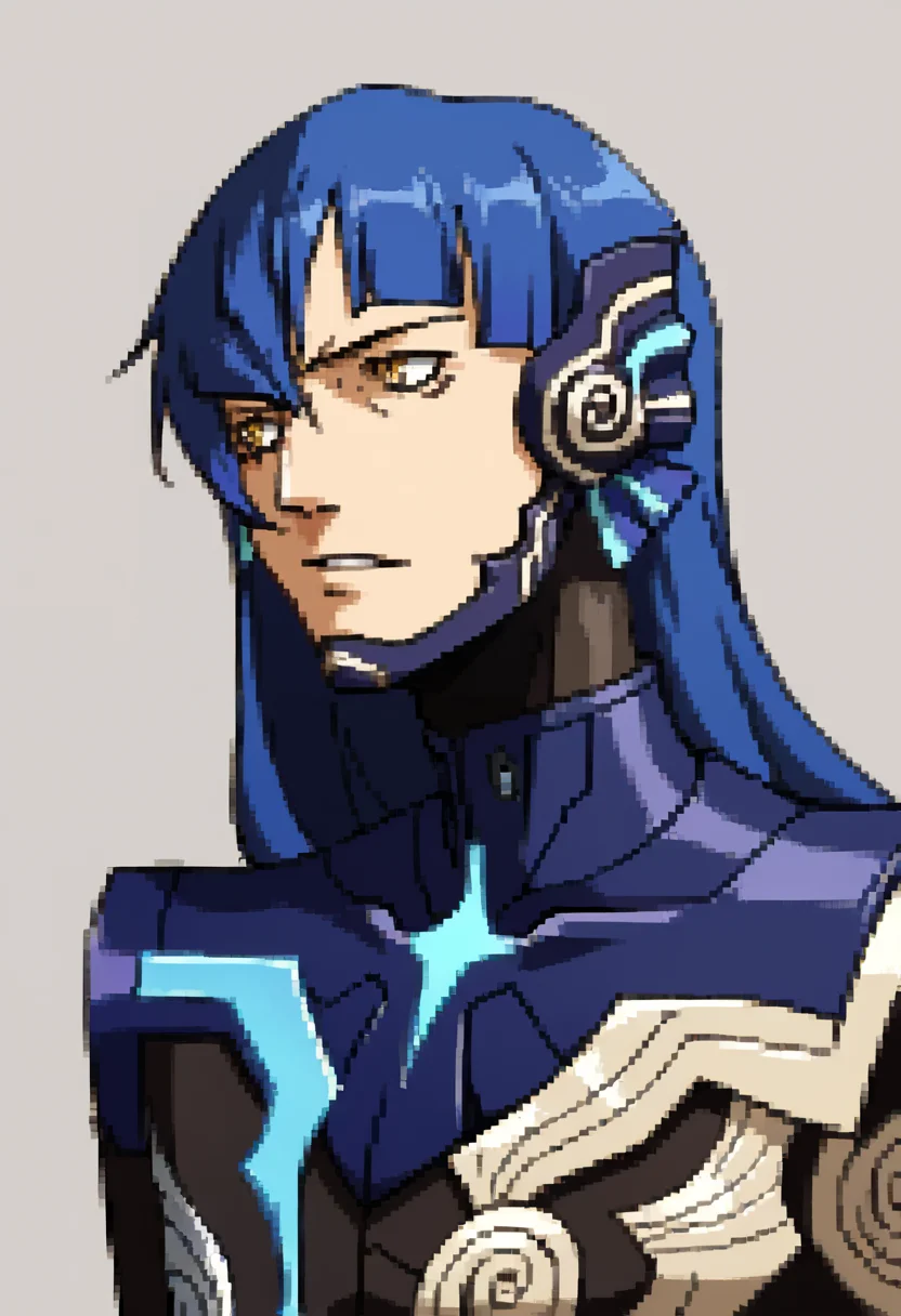 score_9, score_8_up, score_7_up, source_anime, BREAK ,solo, 1boy, <lora:P2-Protraits-pdxl_Fp:1>, portrait, simple background, <lora:SmtV-Protag-pdxl_Fp:1>, nahobino, long hair, blue hair, yellow eyes, bodysuit, armor,