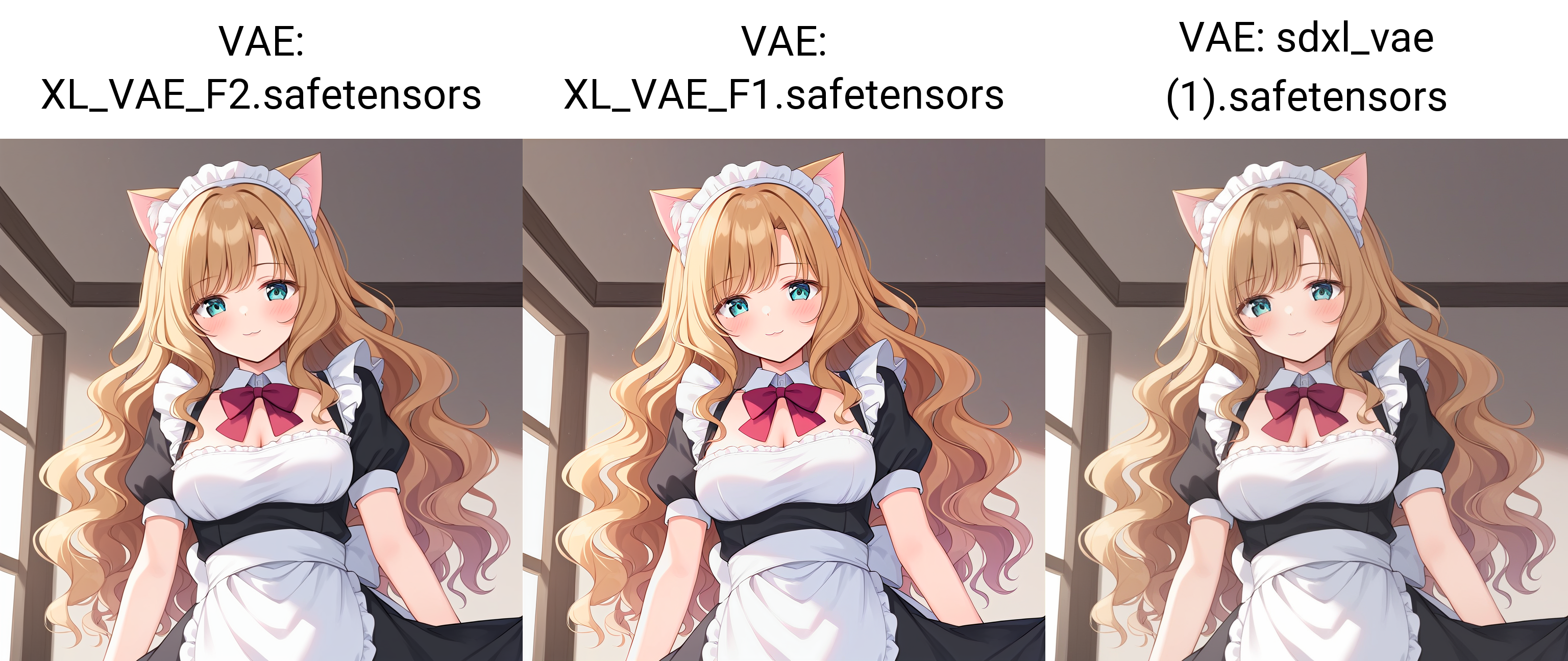 wavy hair, Maid clothes and cat ears