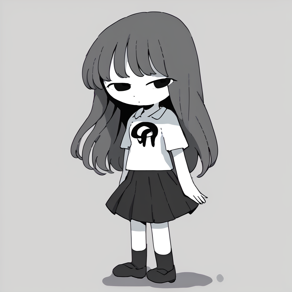 <lora:87sukiyaki:1.29>
 <lora:monoe:0.8> monoe, long hair, shirt, skirt, greyscale